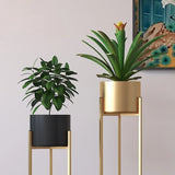 Living Room Tripod Round Metal Nesting Pot Plant Stands Image - 3