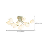 Living Room Tulip Green Semi-Flush Mount Light 13-Light Image - 15