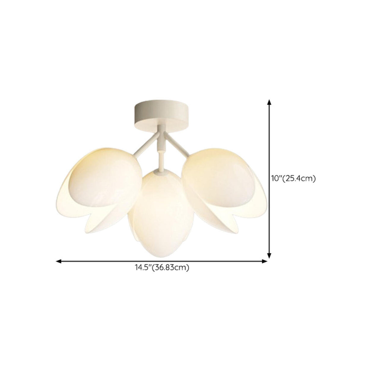 Living Room Tulip Green Semi-Flush Mount Light 13-Light Image - 16