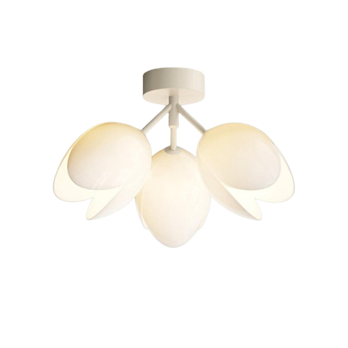 Living Room Tulip Green Semi-Flush Mount Light 13-Light Image - 9