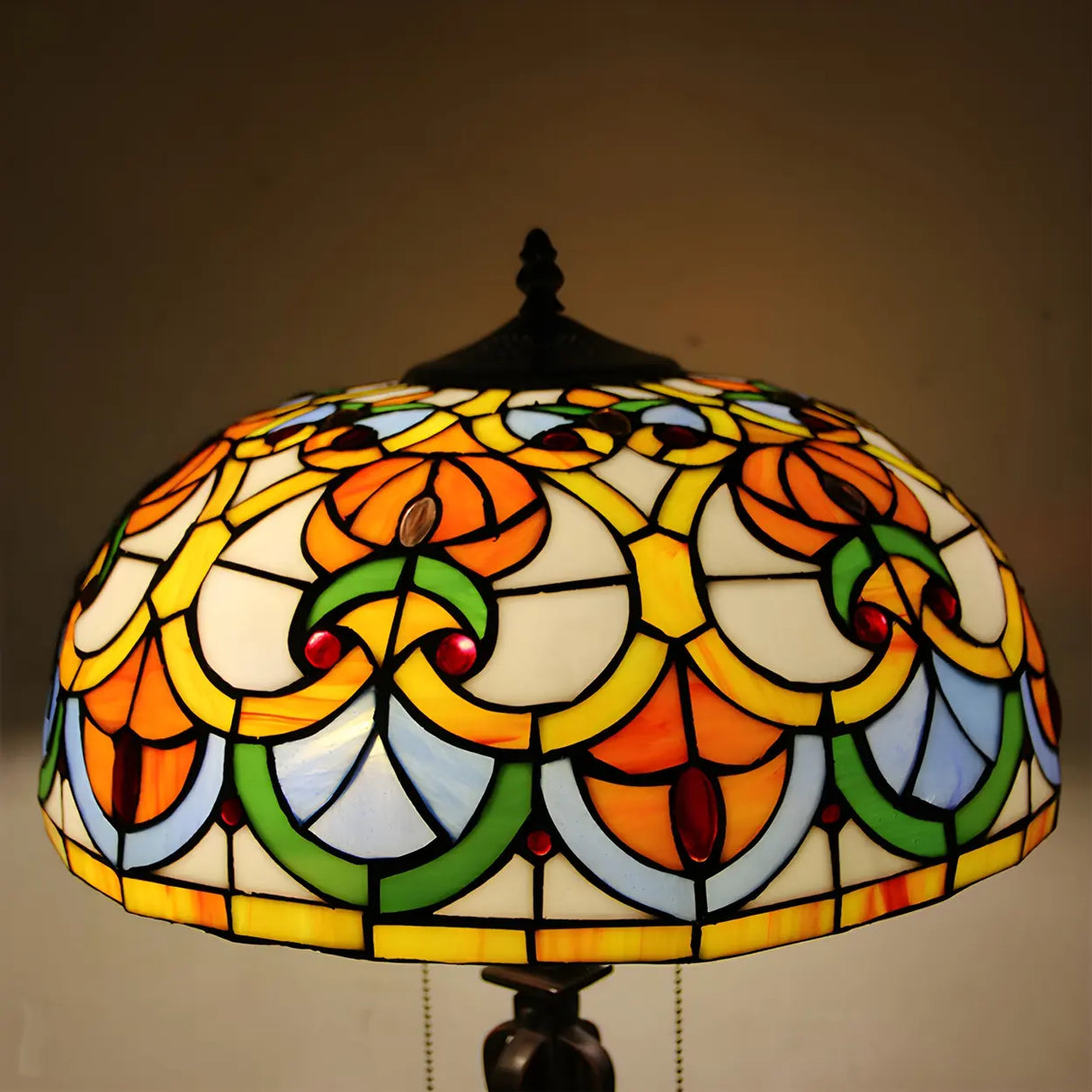 Living Room Vintage Tiffany Stained Glass Table Lamp Image - 14