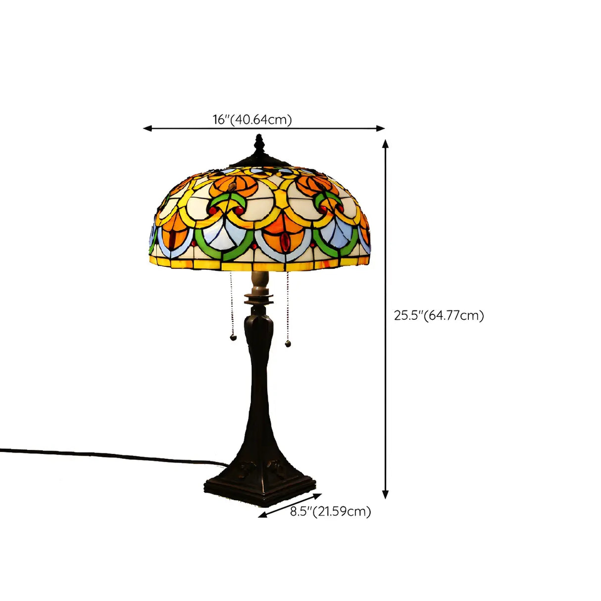 Living Room Vintage Tiffany Stained Glass Table Lamp 