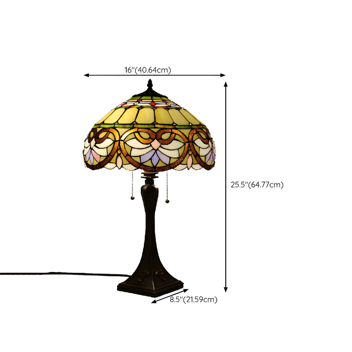 Living Room Vintage Tiffany Stained Glass Table Lamp Image - 18