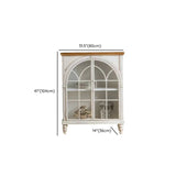 Living Room White Arched Wood Tall Display Cabinet Image - 18