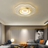 Living Room White Flower LED Flush Mount Ceiling Light Image - 13