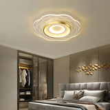 Living Room White Flower LED Flush Mount Ceiling Light Image - 4