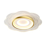 Living Room White Flower LED Flush Mount Ceiling Light Image - 5