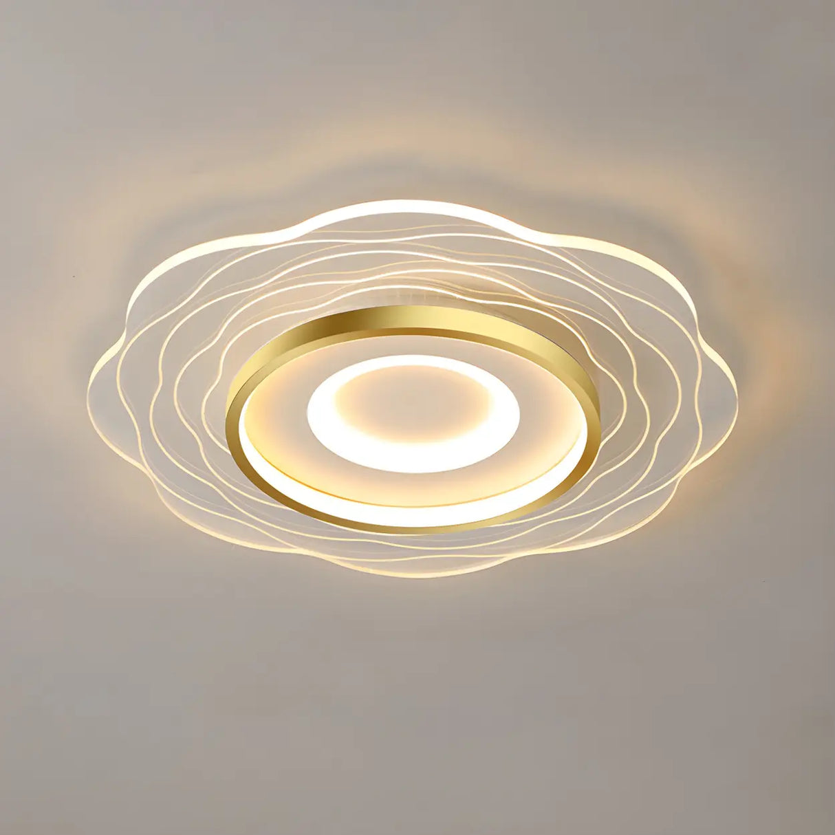 Living Room White Flower LED Flush Mount Ceiling Light Image - 6