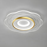 Living Room White Flower LED Flush Mount Ceiling Light Image - 7