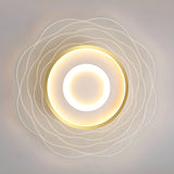 Living Room White Flower LED Flush Mount Ceiling Light Image - 9