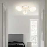 Living Room White Flower Semi-Flush Mount Lamp 13-Light Image - 15