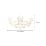 Living Room White Flower Semi-Flush Mount Lamp 13-Light Image - 23