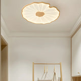 Living Room White Lotus Leaf  Flush Mount Ceiling Light Image - 18