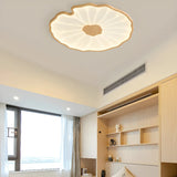 Living Room White Lotus Leaf  Flush Mount Ceiling Light Image - 3