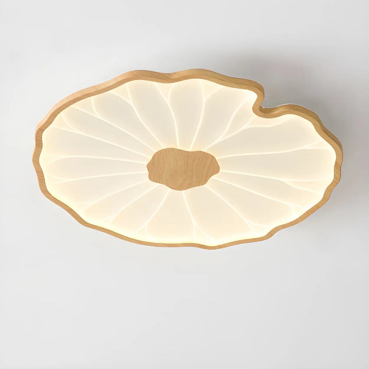 Living Room White Lotus Leaf  Flush Mount Ceiling Light Image - 9