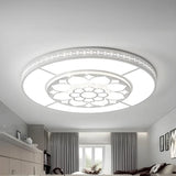 Living Room White Round Flower LED Flush Mount Light Image - 2