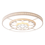 Living Room White Round Flower LED Flush Mount Light Image - 6