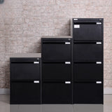 Lockable Metal Office Tall Storage Filing Cabinet Black Image - 1