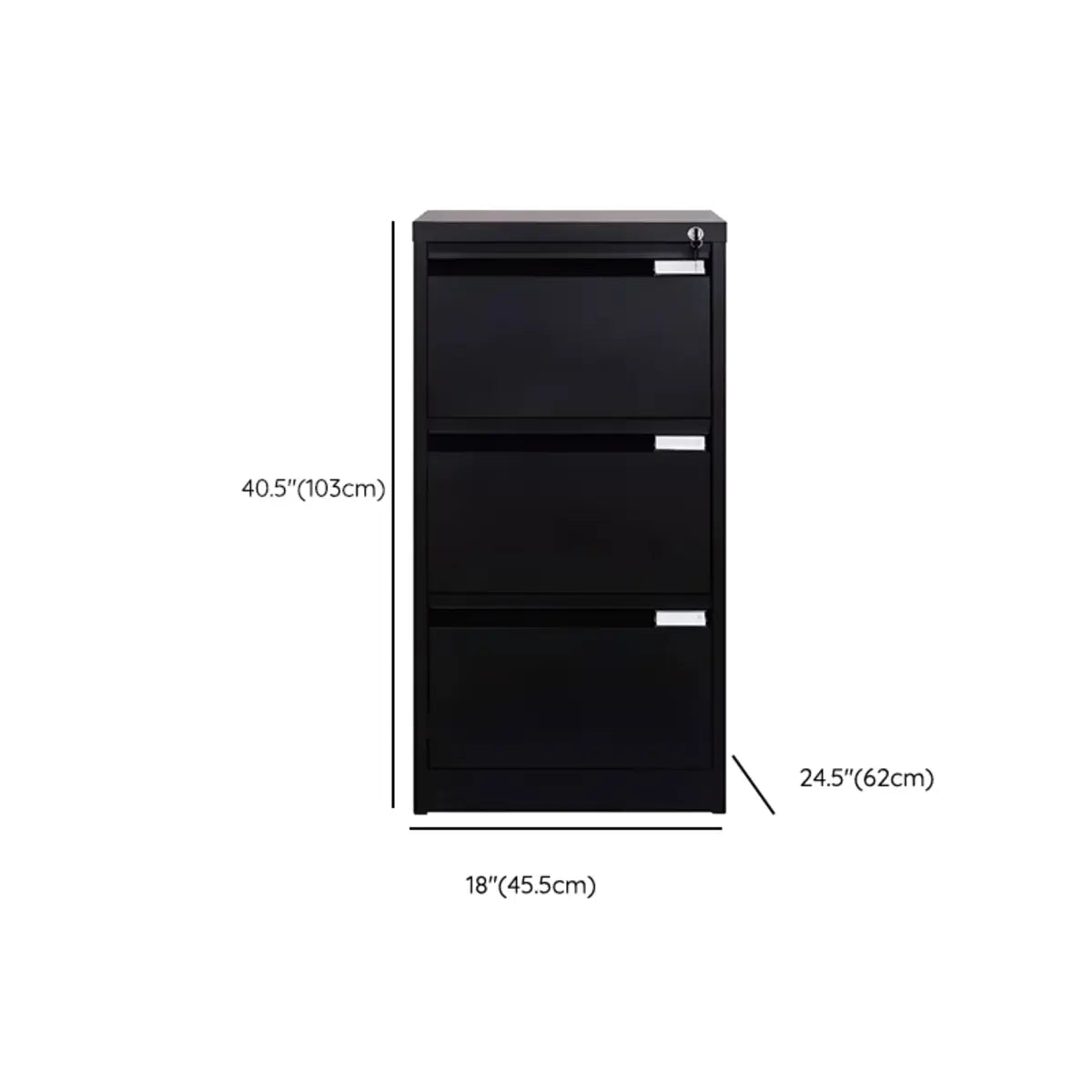 Lockable Metal Office Tall Storage Filing Cabinet Black 