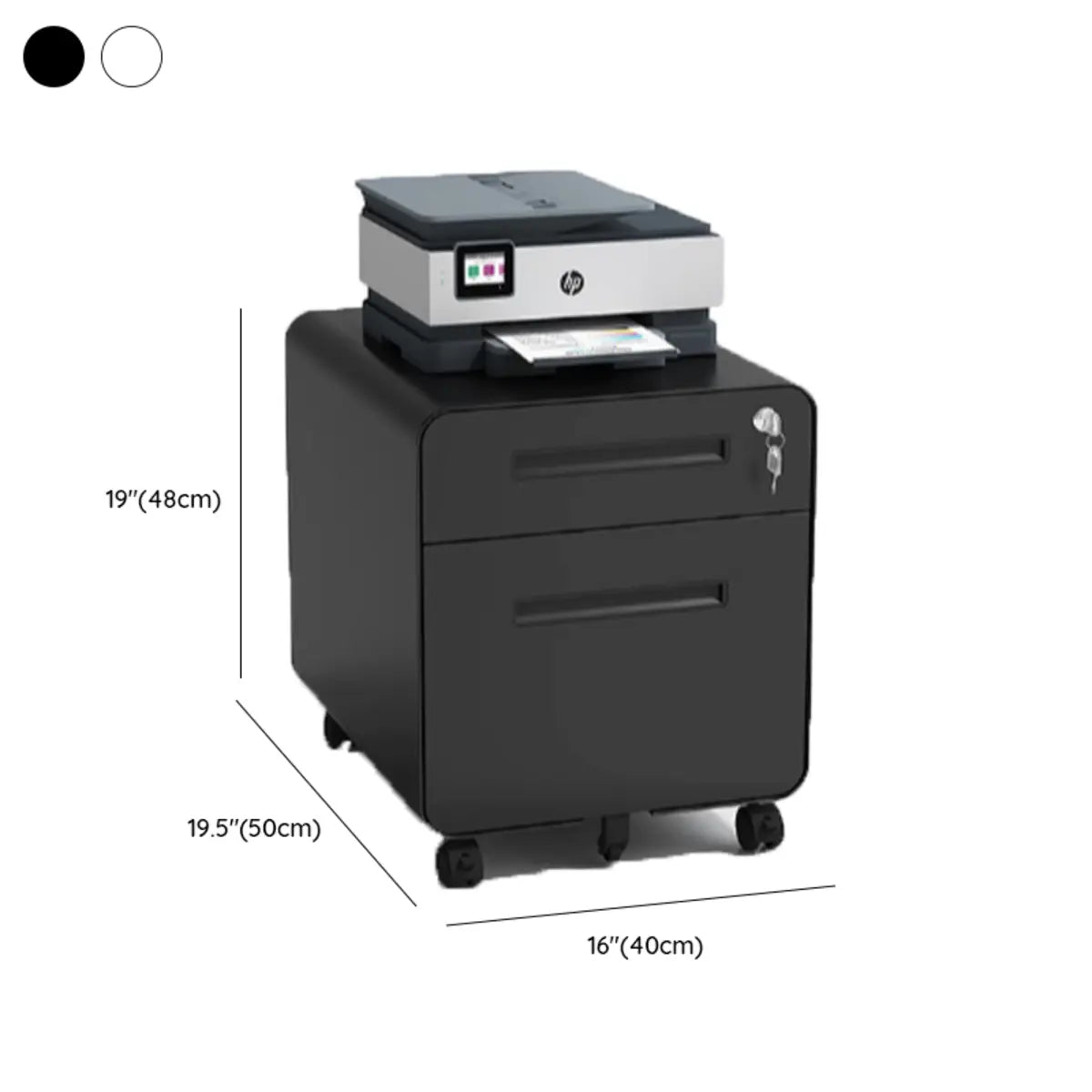 Lockable Steel Compact Rolling Storage Filing Cabinet 