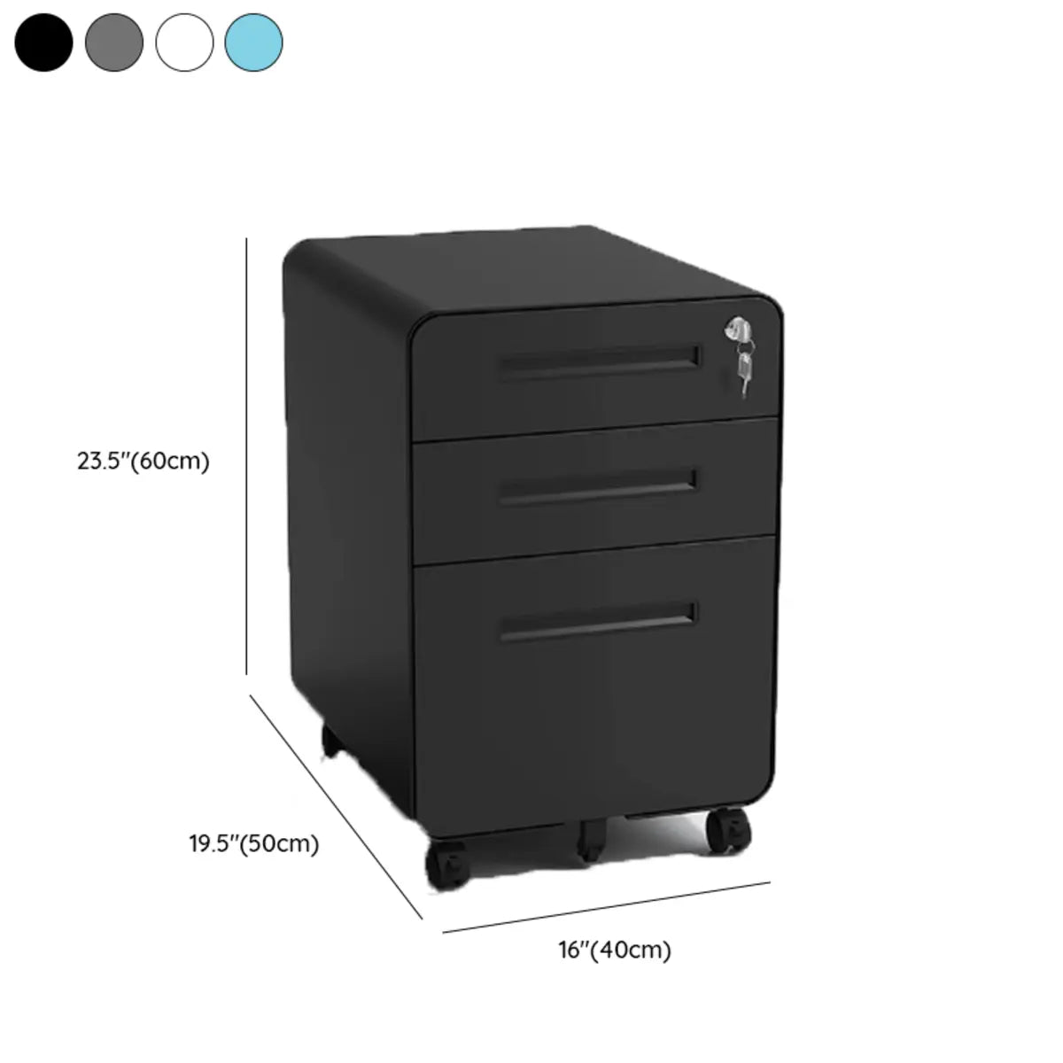 Lockable Steel Compact Rolling Storage Filing Cabinet Image - 12