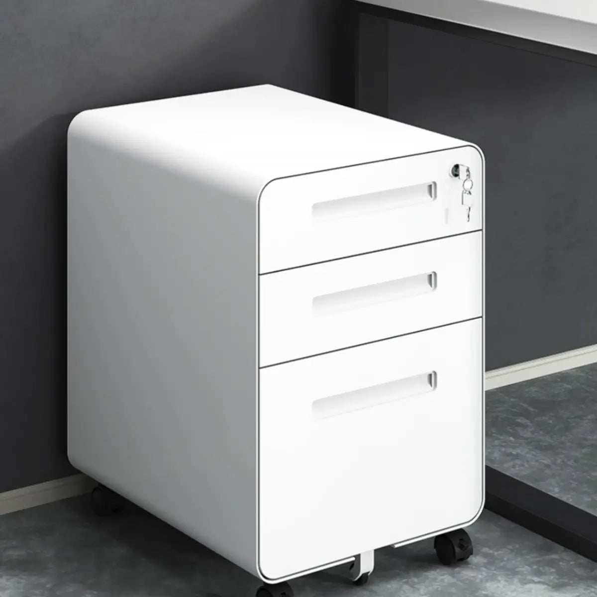 Lockable Steel Compact Rolling Storage Filing Cabinet Image - 4