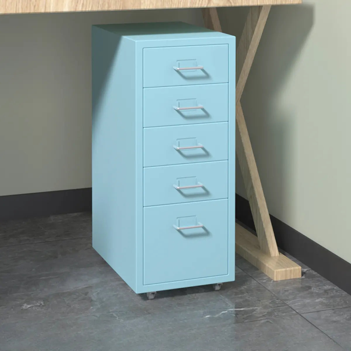 Lockable Steel Small Sliding Drawer Filing Cabinet Image - 18