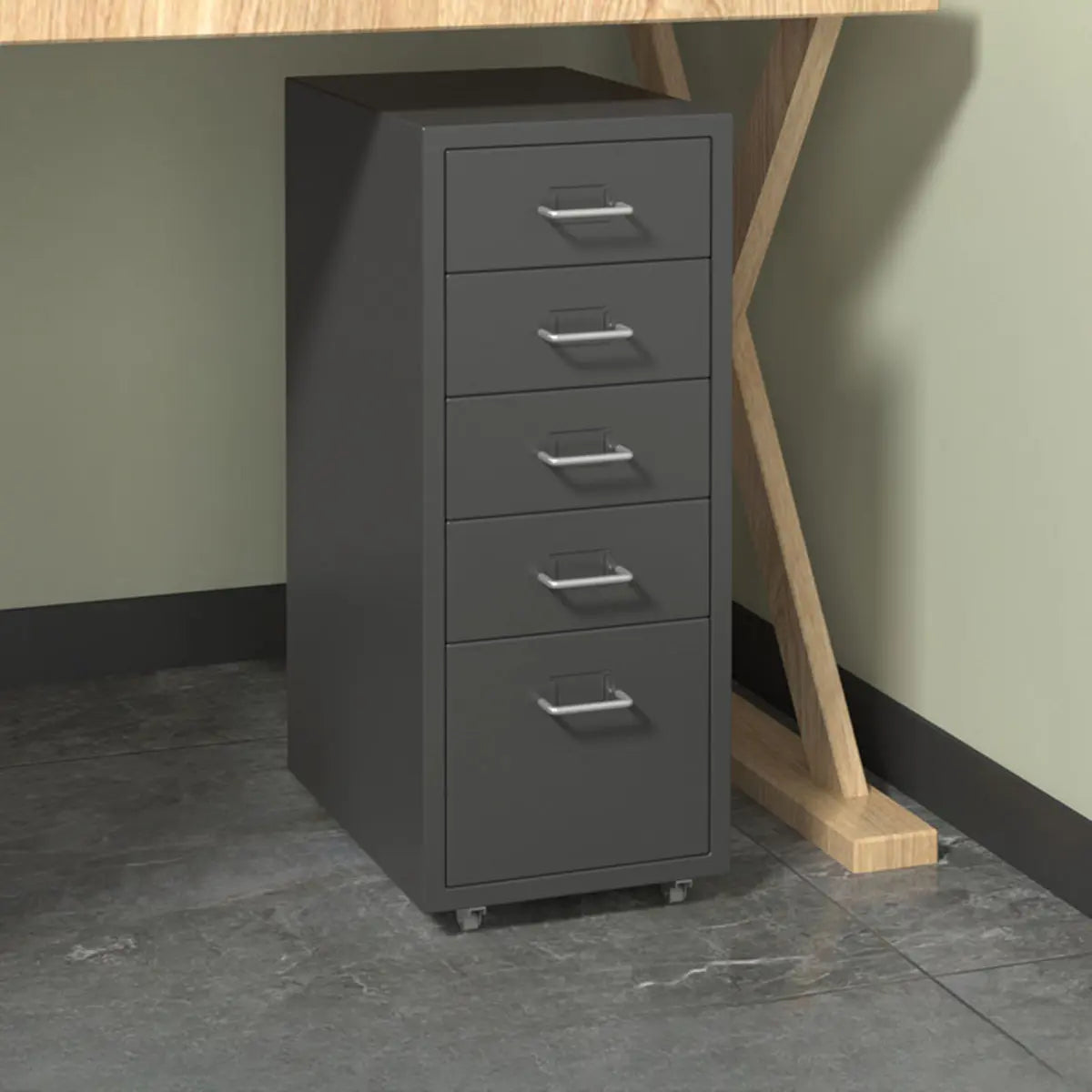 Lockable Steel Small Sliding Drawer Filing Cabinet Image - 19