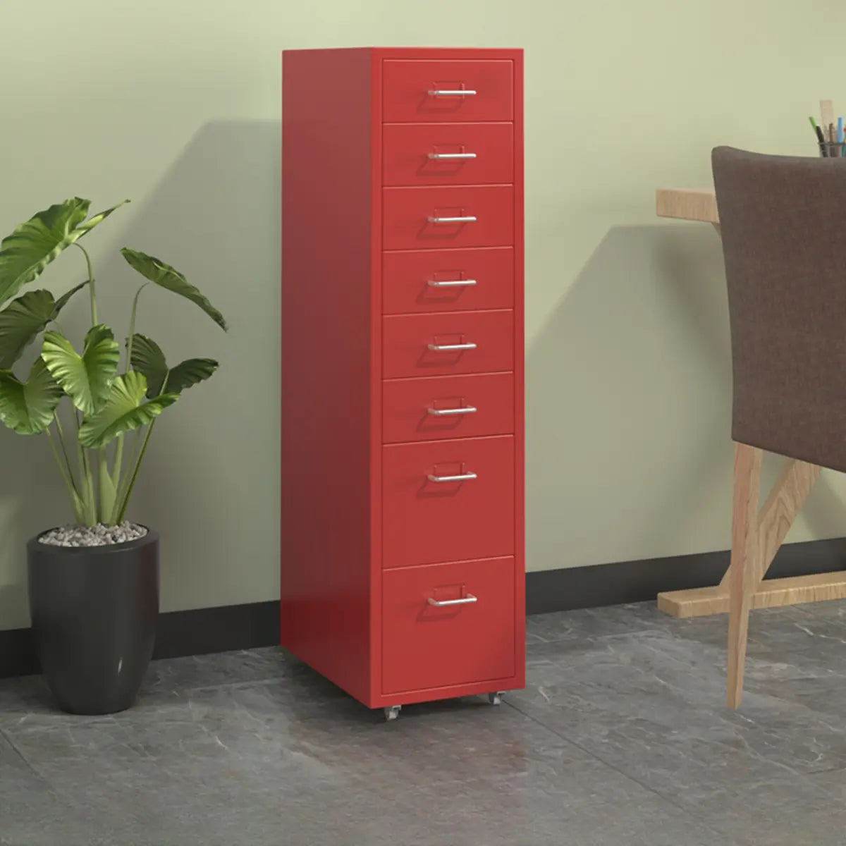 Lockable Steel Small Sliding Drawer Filing Cabinet Image - 26