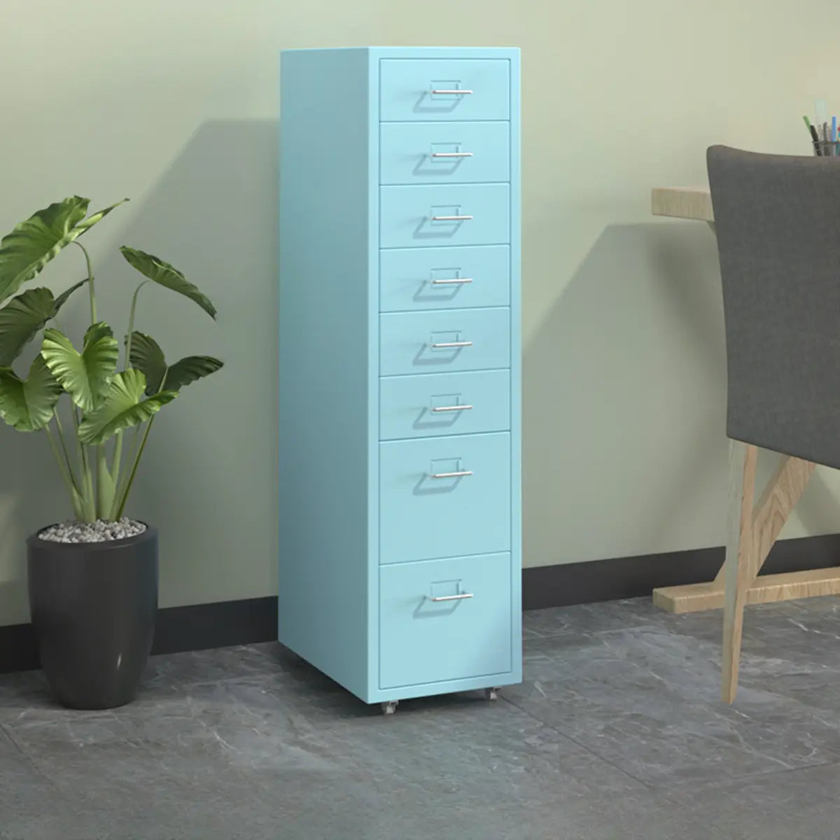 Lockable Steel Small Sliding Drawer Filing Cabinet Image - 27