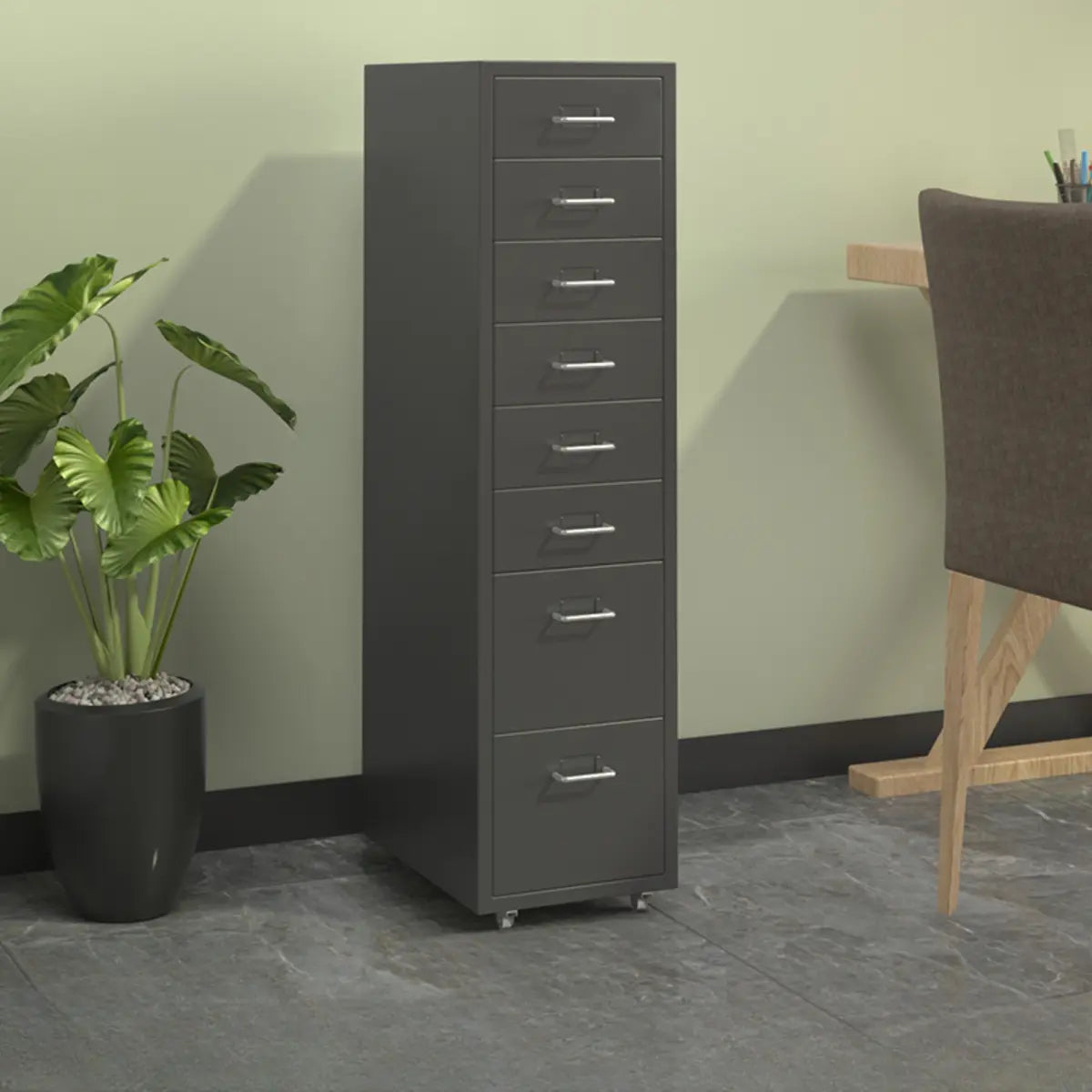 Lockable Steel Small Sliding Drawer Filing Cabinet Image - 28