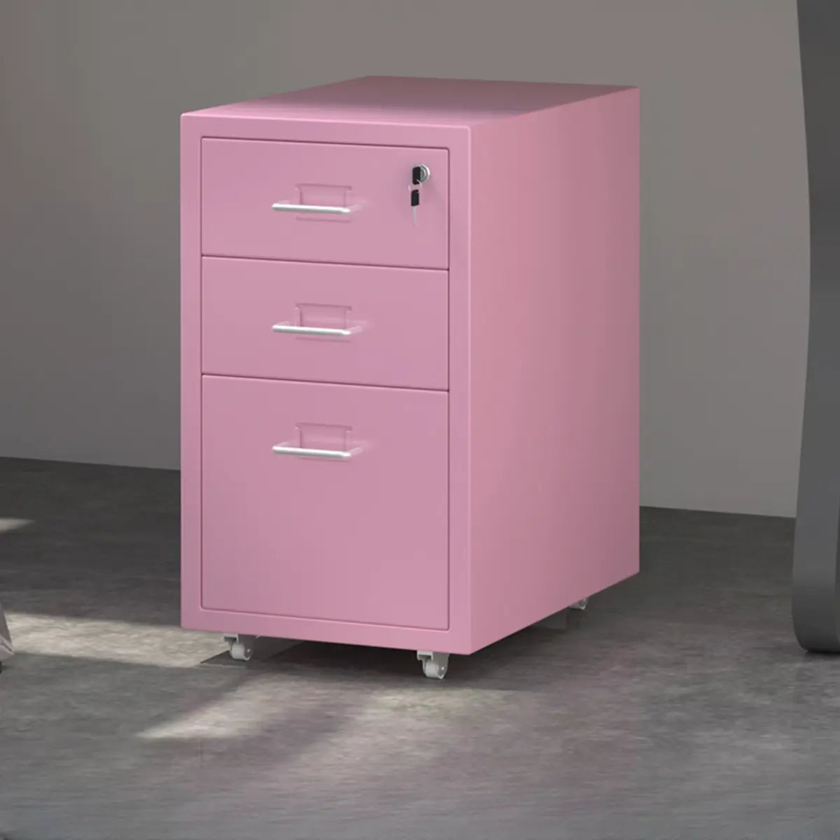 Lockable Steel Small Sliding Drawer Filing Cabinet Image - 31