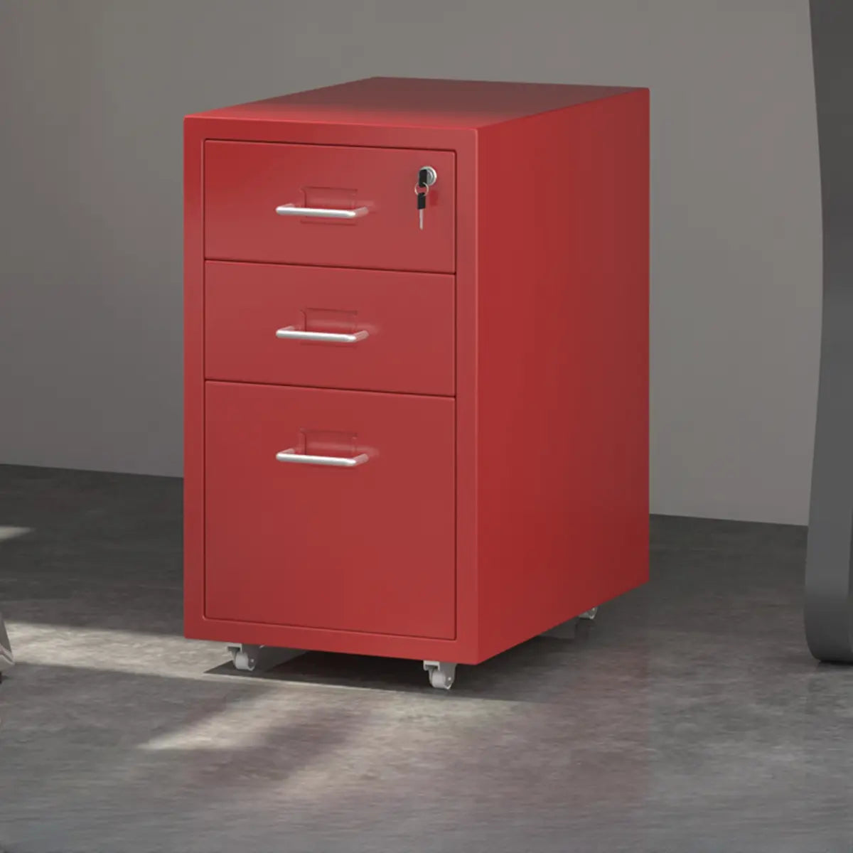 Lockable Steel Small Sliding Drawer Filing Cabinet Image - 32