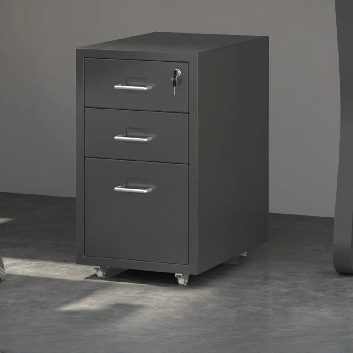 Lockable Steel Small Sliding Drawer Filing Cabinet Image - 34