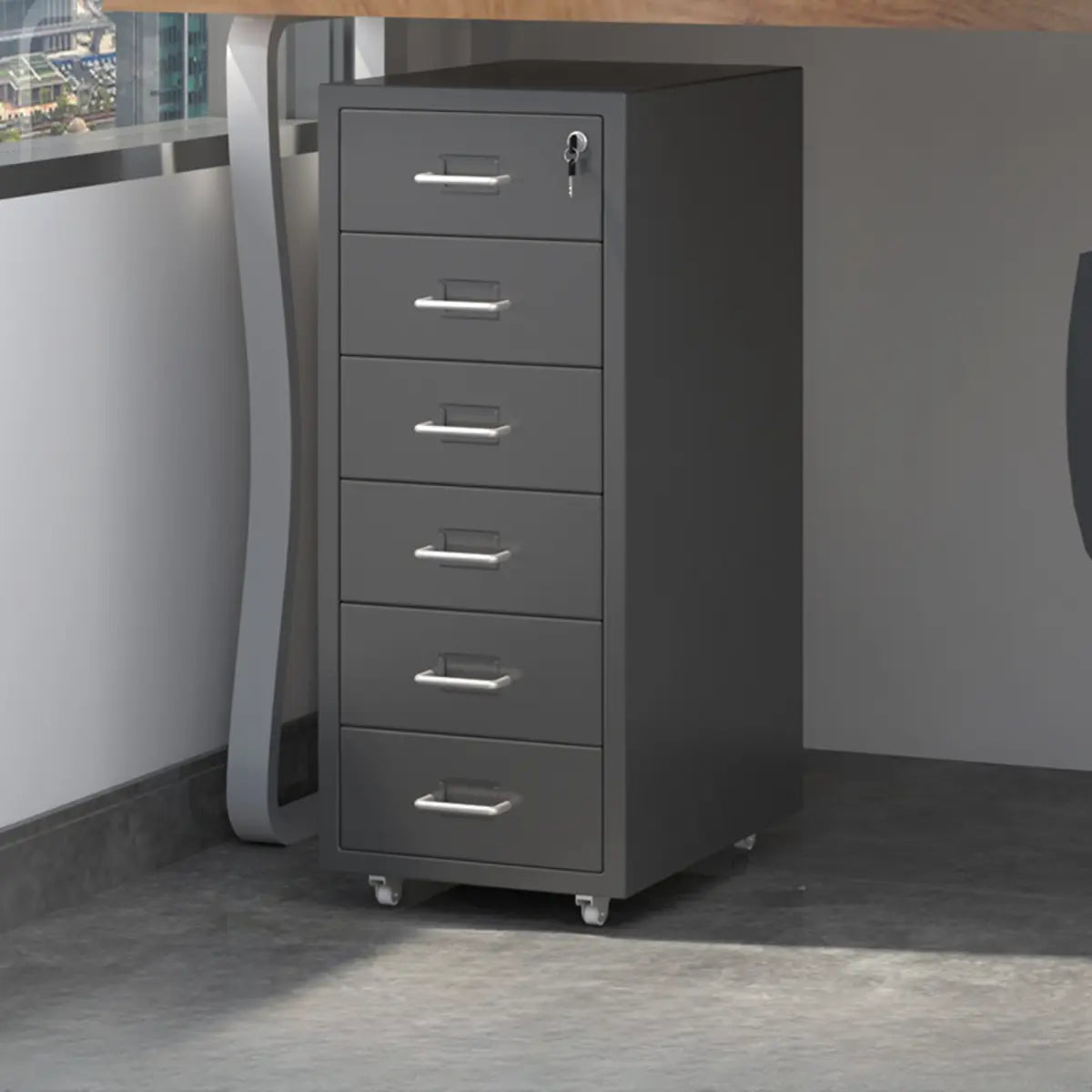 Lockable Steel Small Sliding Drawer Filing Cabinet Image - 46