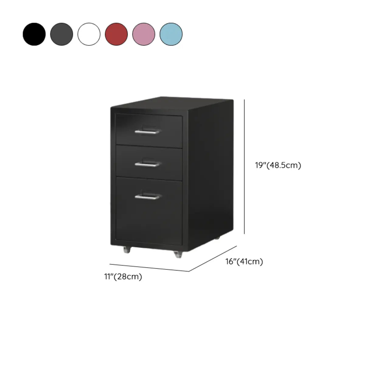 Lockable Steel Small Sliding Drawer Filing Cabinet 