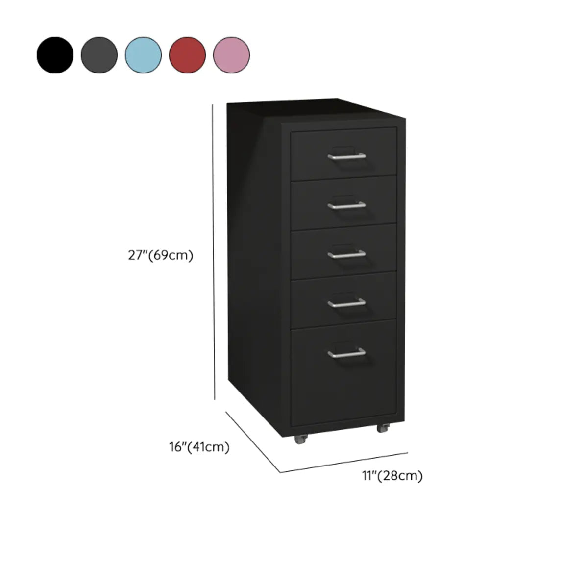 Lockable Steel Small Sliding Drawer Filing Cabinet Image - 56