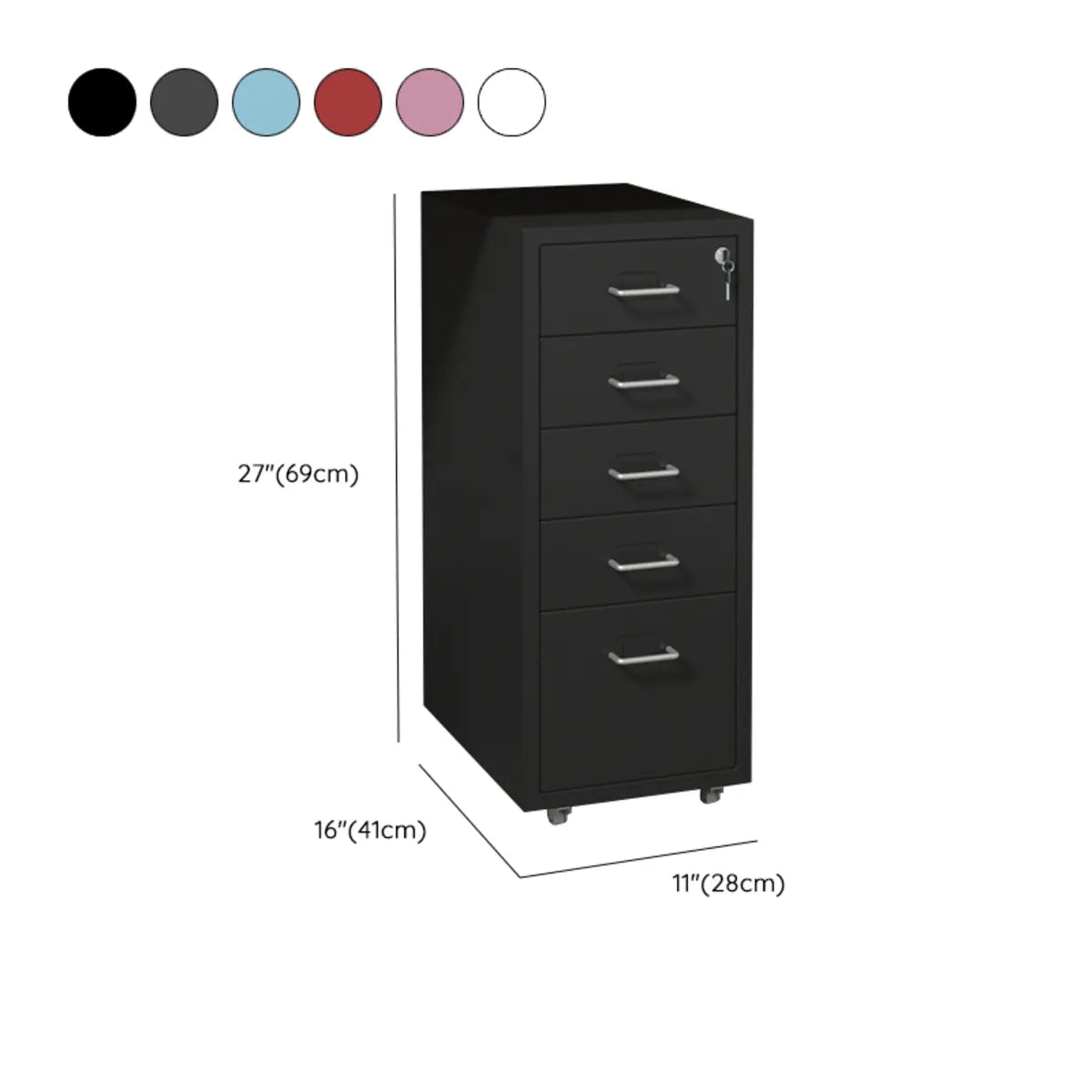 Lockable Steel Small Sliding Drawer Filing Cabinet Image - 60