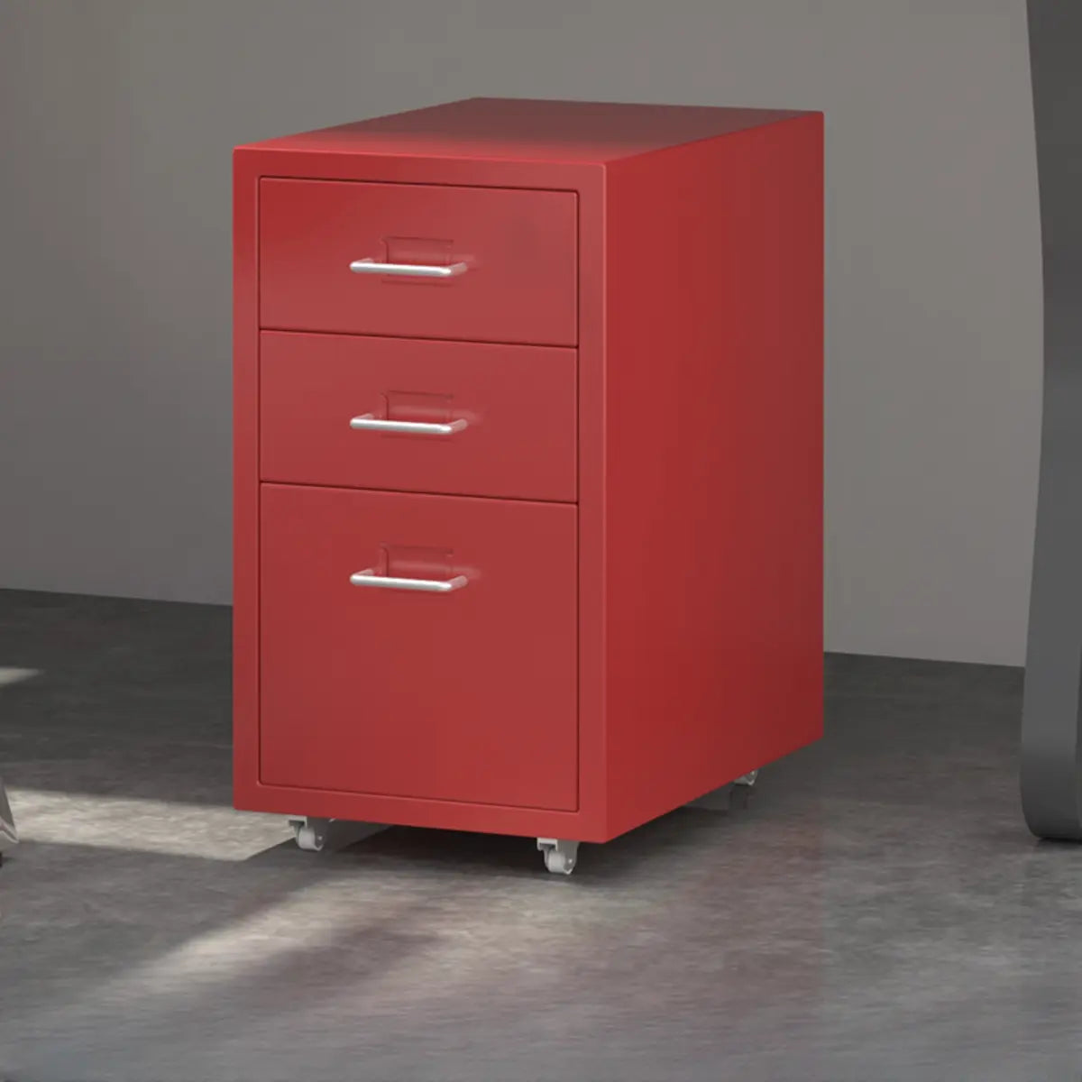 Lockable Steel Small Sliding Drawer Filing Cabinet Image - 9