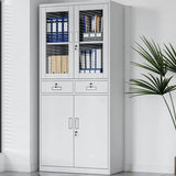 Lockable Steel Tall White Adjustable Office Storage Cabinet Image - 1