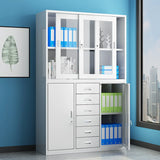 Lockable Steel Tall White Adjustable Office Storage Cabinet Image - 11