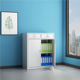 Lockable Steel Tall White Adjustable Office Storage Cabinet Image - 2