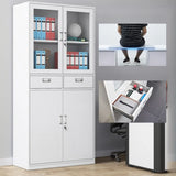 Lockable Steel Tall White Adjustable Office Storage Cabinet Image - 4