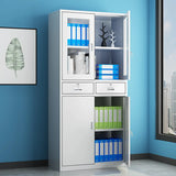 Lockable Steel Tall White Adjustable Office Storage Cabinet Image - 5