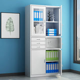 Lockable Steel Tall White Adjustable Office Storage Cabinet Image - 7