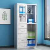 Lockable Steel Tall White Adjustable Office Storage Cabinet Image - 9