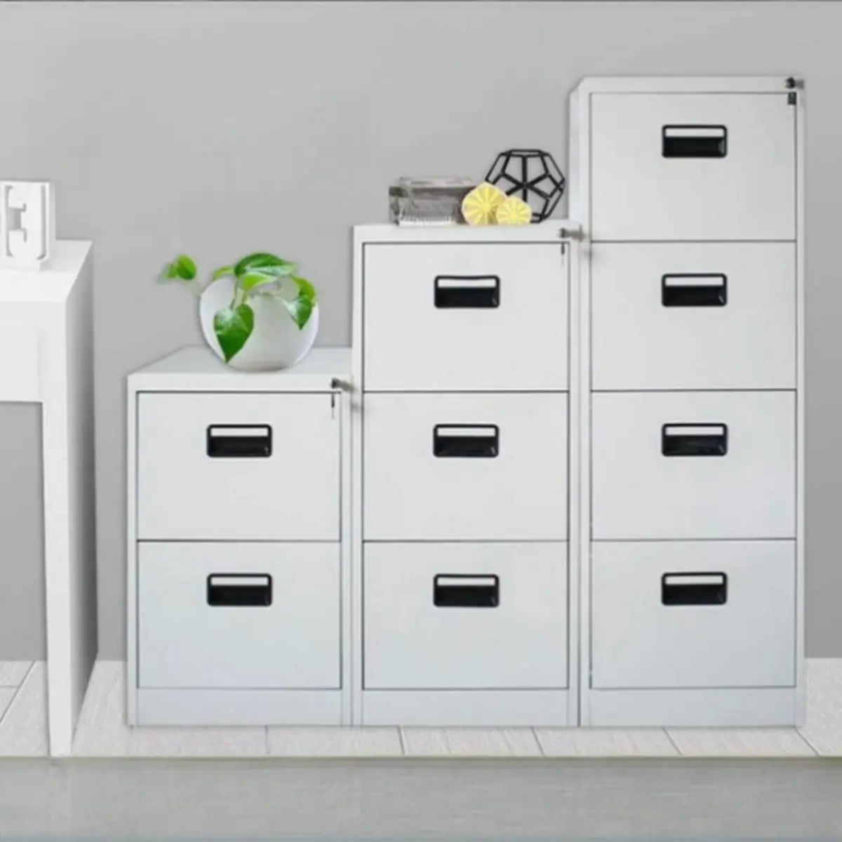 Lockable White Steel Small Storage Filing Cabinets Image - 1