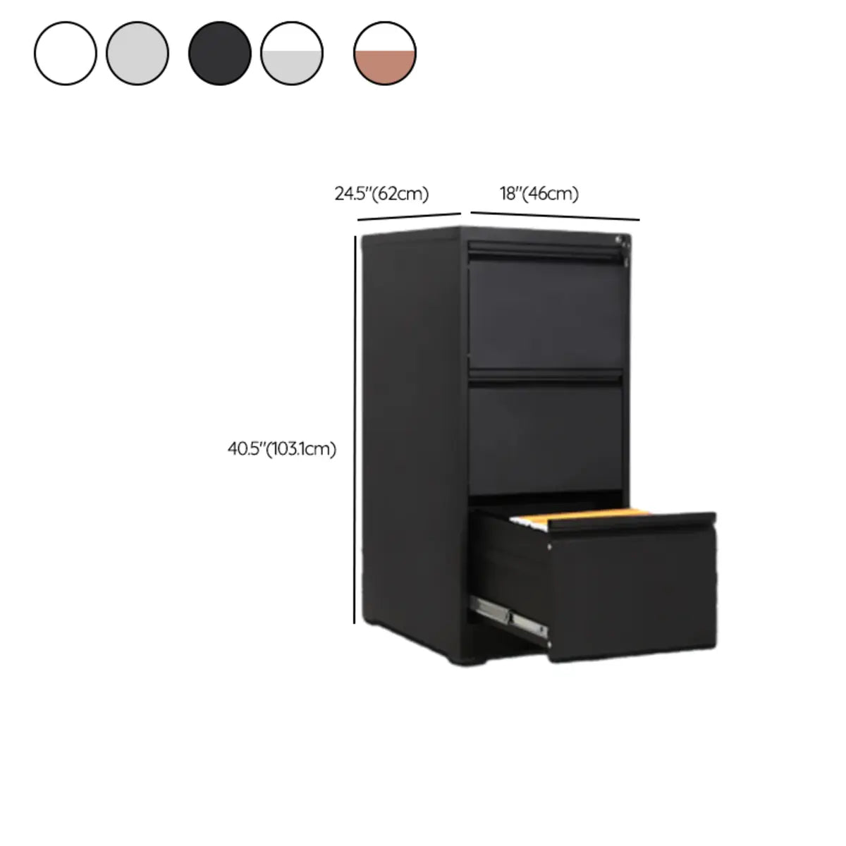 Lockable White Steel Small Storage Filing Cabinets Image - 34