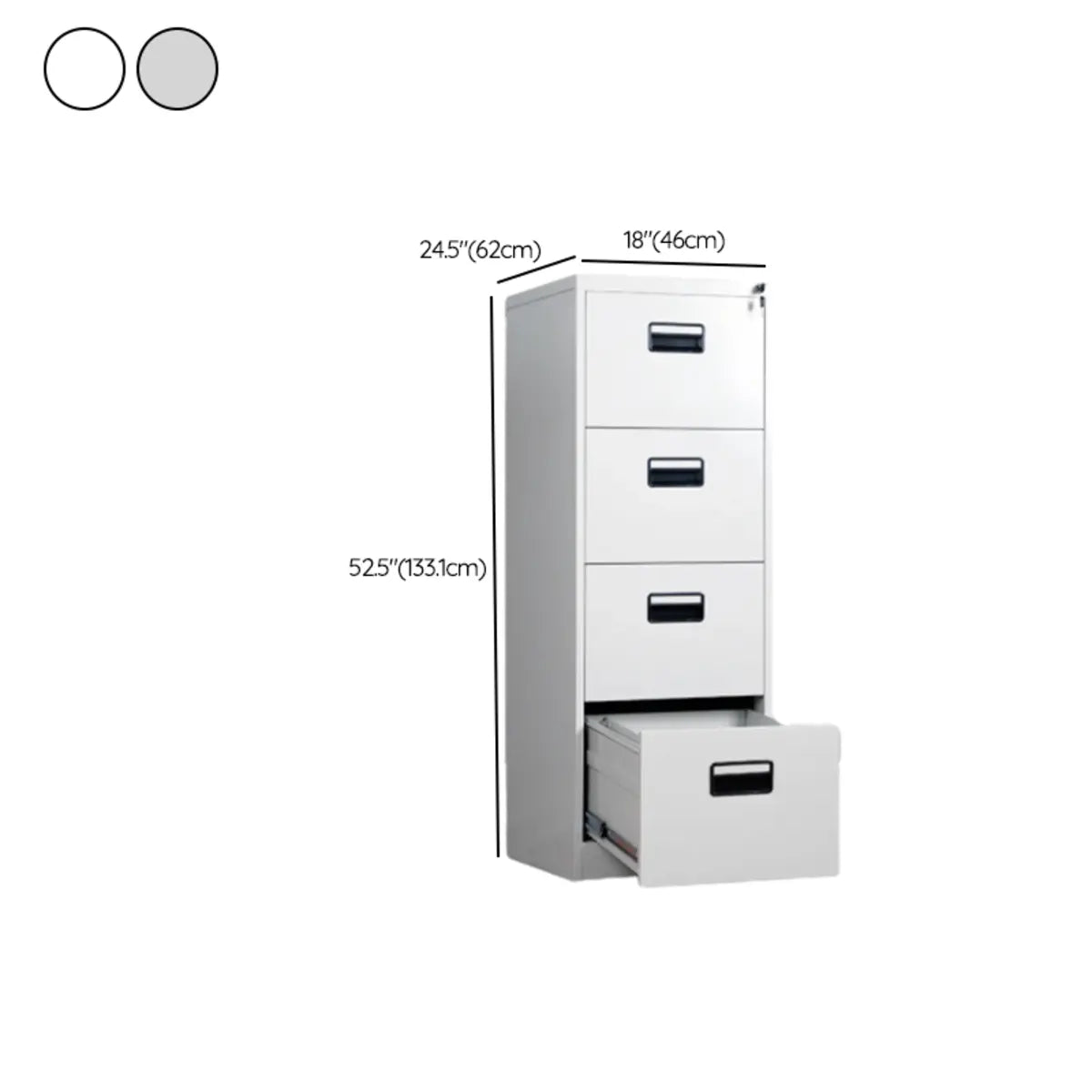 Lockable White Steel Small Storage Filing Cabinets Image - 35