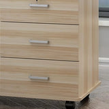 Lockable Wood 3 Drawers Short Filing Cabinet White Image - 6